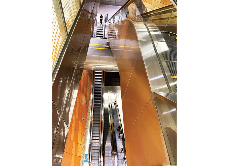 At 43 m below street level, Bencoolen MRT Station is currently Singapore’s deepest station, 2022. Photo by and courtesy of Jimmy Yap.